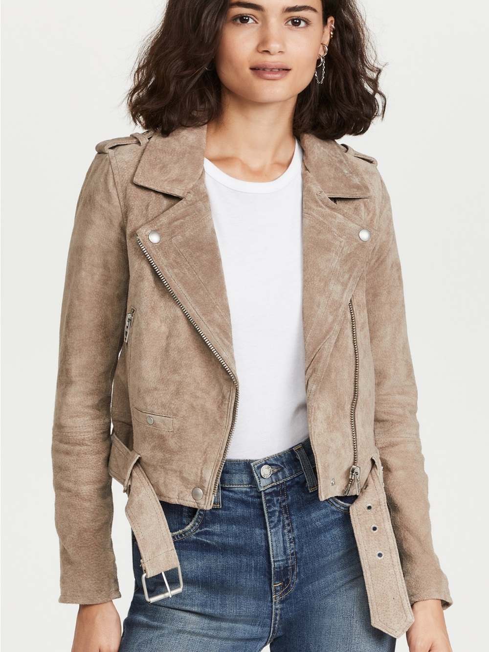 NWOT BLANKNYC Suede Moto Jacket in Sand Stoner